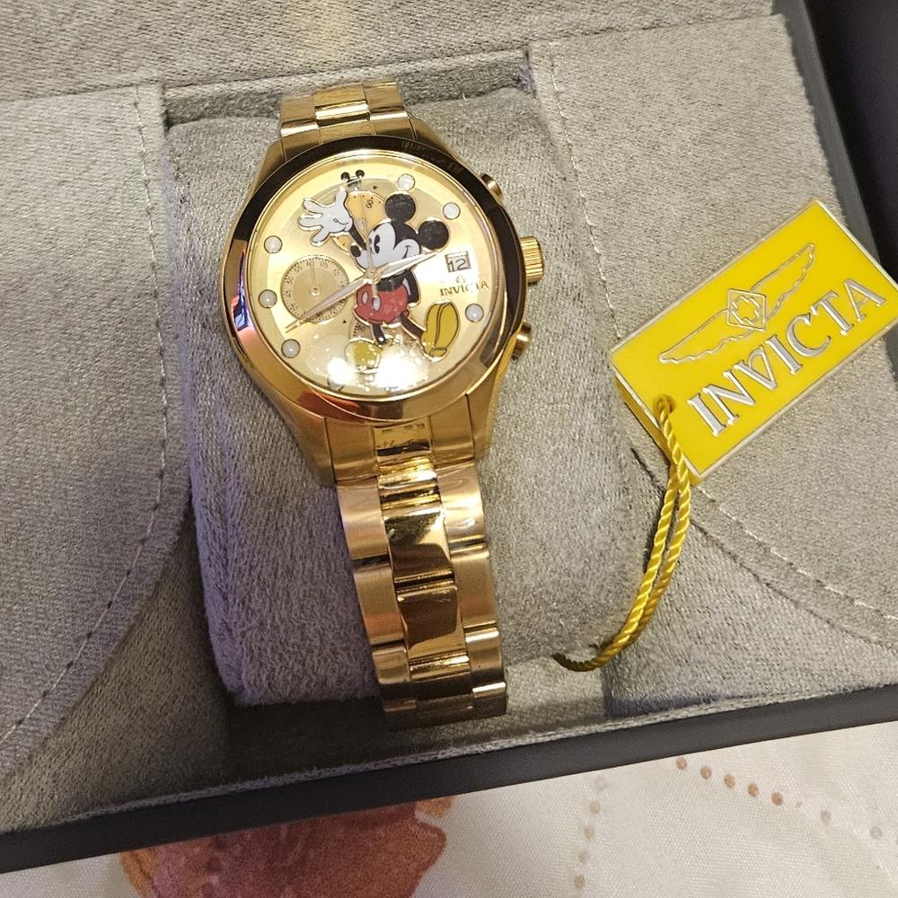 Gold Invicta Limited Edition Disney Mickey Mouse Watch Disney World